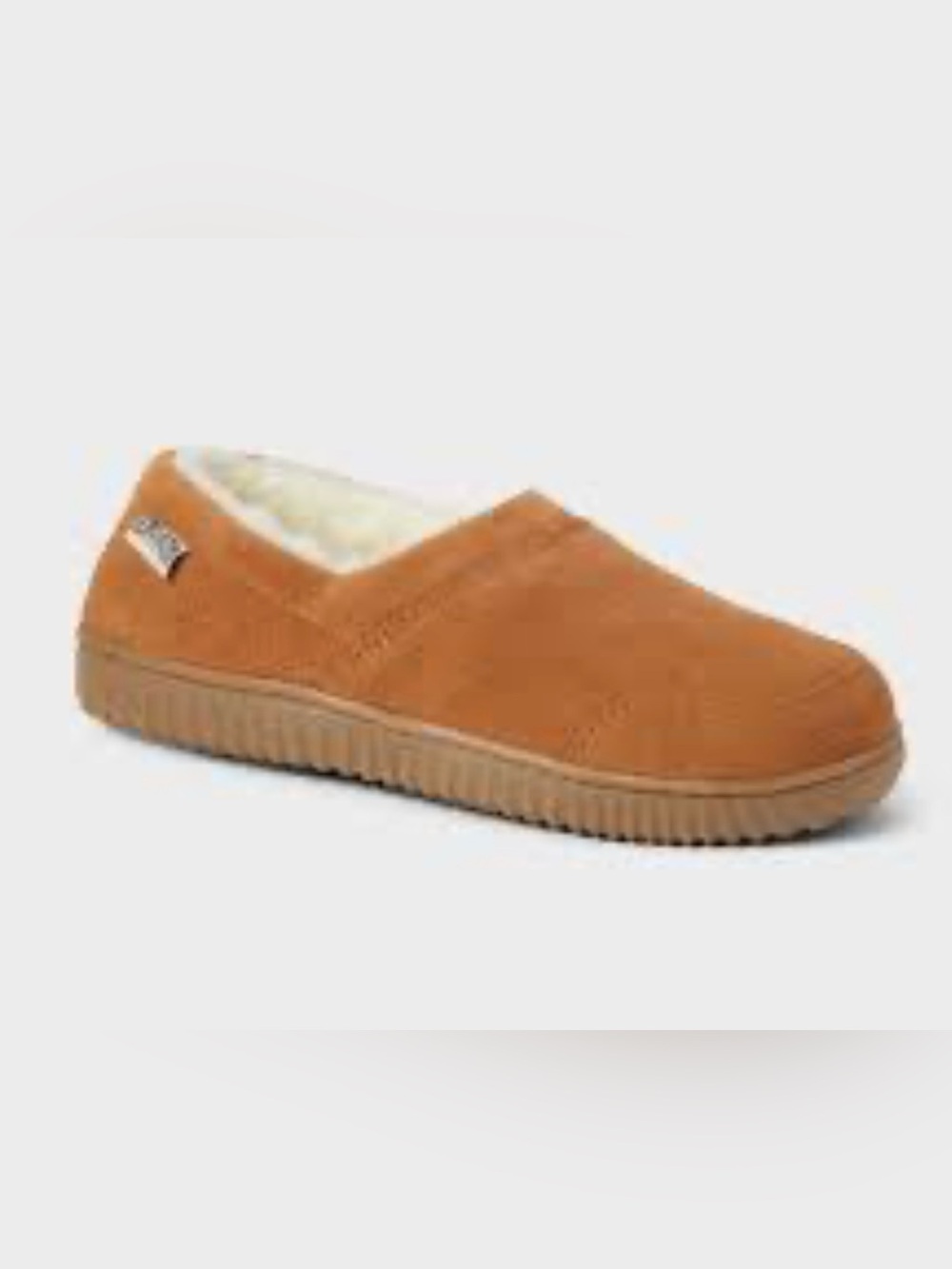 Duluth Trading Co Bayfield Slip-Ons Suede Sherpa - Cognac Tan Size 10 New